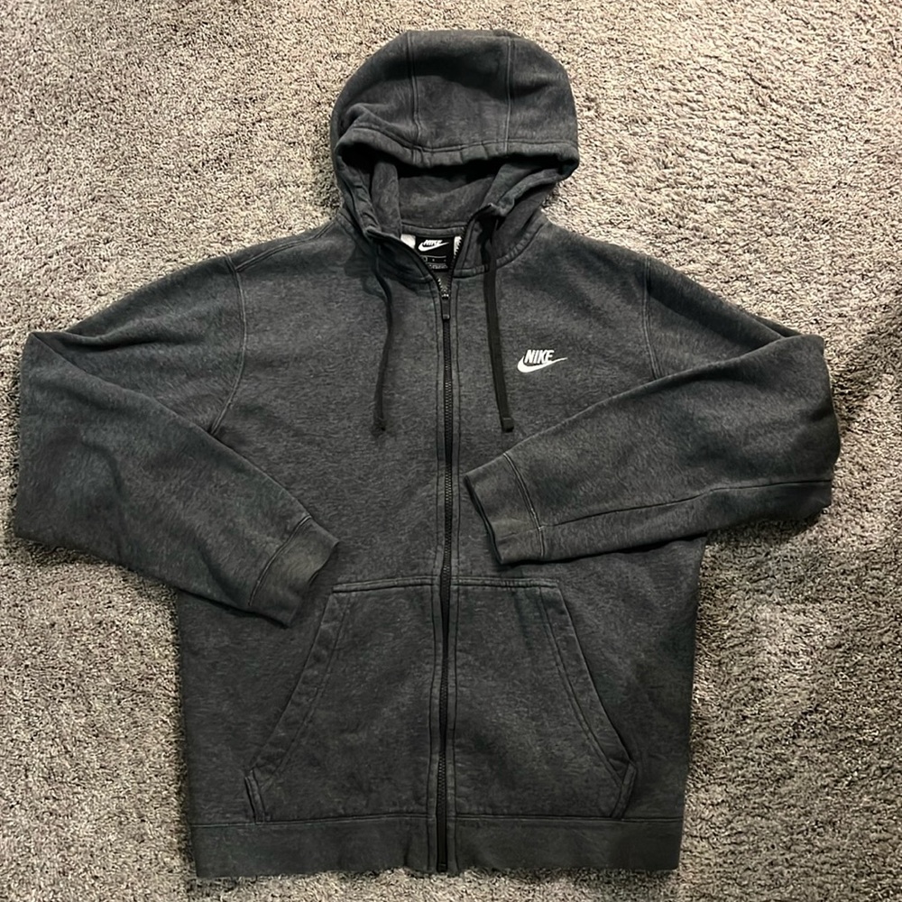 Nike Full Zip Sweatshirt Large Gray